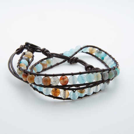 Jean Claude Jewelry // Agate Double Wrap Bracelet // Multicolor
