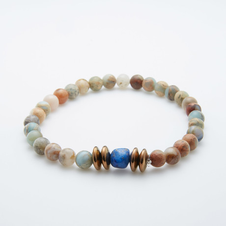 Dell Arte // Adjustable Picture + Cloud Jasper Bracelet // Multicolor