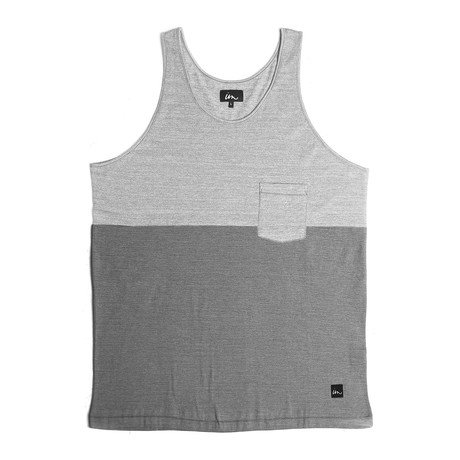 Particle Pocket Tank // Grey + Charcoal (S)