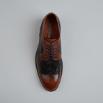 Vail You Textured Wing-Tip Derby // Tan + Blue (Euro: 43)