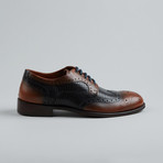 Vail You Textured Wing-Tip Derby // Tan + Blue (Euro: 42)