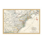 Map of East Coast // Framed Painting Print (18"W x 12"H x 1.5"D)