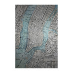 Street Map, NY // Brushed Aluminum (12"W x 18"H x 1.5"D)