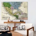 Mexico-Texas Map // Wrapped Canvas (18"W x 12"H x 1.5"D)