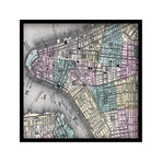 NYC Ferry Lines Map // Shadow Box Canvas (18"W x 18"H x 1.5"D)