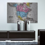 Amerique Color Map // Brushed Aluminum (18"W x 12"H x 1.5"D)