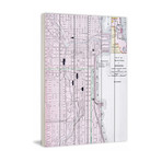 Central Chicago City Street Map // White Wood (12"W x 18"H x 1.5"D)