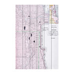 Central Chicago City Street Map // White Wood (12"W x 18"H x 1.5"D)