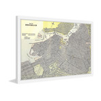 Map of Brooklyn // Framed Painting Print (18"W x 12"H x 1.5"D)