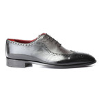 Coskun Patent Perforated Toe Brogue Derby // Black + Grey Antique (Euro: 41)