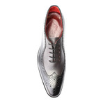 Coskun Patent Perforated Toe Brogue Derby // Black + Grey Antique (Euro: 44)