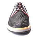 Ozgur Basket Weave Contrast Piped Platform Derby // Black (Euro: 45)