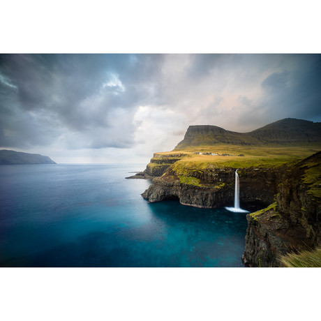 Faroe Islands Waterfall (14"W x 11"H)