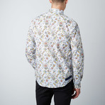 Floral Paisley Button-Up Shirt // White + Red (L)
