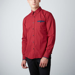Polkadot Button-Up Shirt // Red (M)