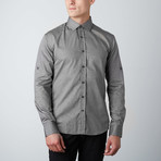 Textured Polkadot Button-Up Shirt // Gray (2XL)