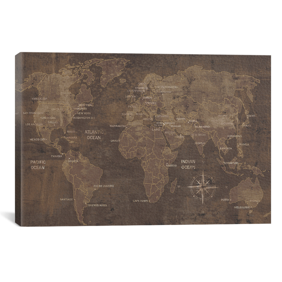 Leather Maps of the World - Old World Maps With Modern Style - Touch of ...