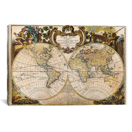Mappe Monde Nouvelle (18"W x 12"H x 0.75"D)