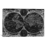 Antique Map of the World in Two Hemispheres // 1730 (18"W x 12"H x 0.75"D)
