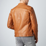 Roberto Lamb Leather Biker Jacket // Tan (Euro: 46)