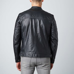 Roberto Lamb Leather Biker Jacket // Black (Euro: 46)
