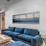 Palm Trees in Storm Painting Print // White Wood (30"W x 10"H x 1.5"D)