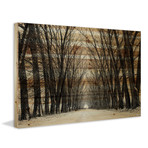 Light at the End of Tree Tunnel Painting Print // Natural Pine Wood (18"W x 12"H x 1.5"D)