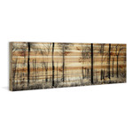 Pano Tree Forest Painting Print // Natural Pine Wood