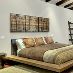 Pano Tree Forest Painting Print // Natural Pine Wood