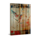 Vision of Humming Bird Painting Print // Natural Pine Wood (12"W x 18"H x 1.5"D)