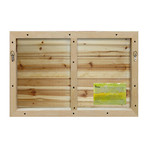 Wire Chatting Painting Print // Natural Pine Wood (18"W x 12"H x 1.5"D)