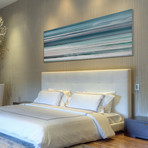 Lines of Summer Painting Print // White Wood (30"W x 10"H x 1.5"D)