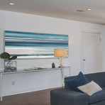 Lines of Summer Painting Print // White Wood (30"W x 10"H x 1.5"D)