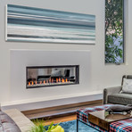 Lines of Summer Painting Print // White Wood (30"W x 10"H x 1.5"D)