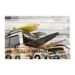 Surfboard Party Painting Print // White Wood (18"W x 12"H x 1.5"D)
