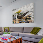 Surfboard Party Painting Print // White Wood (18"W x 12"H x 1.5"D)