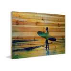 Taking It In Painting Print // Natural Pine Wood (18"W x 12"H x 1.5"D)