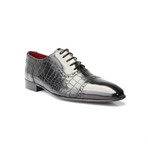 Croc Embossed Captoe Oxford Brogue // Black (Euro: 41)