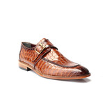 Croc Embossed Buckle Single Monk // Tobacco (Euro: 46)