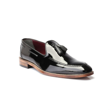 Patent Top-Stitched Tassel Loafer // Black (Euro: 39)
