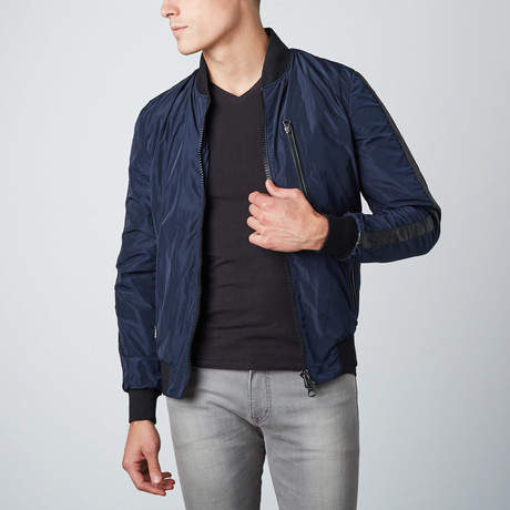 Gaudil Leather Trim Jacket // Blue (Euro: 46)