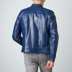 Ted Lamb Leather Biker Jacket // Blue (Euro: 60)