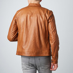 Ted Lamb Leather Biker Jacket // Tan (Euro: 54)
