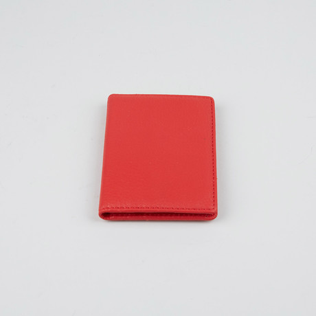 Leather Card Holder // Red