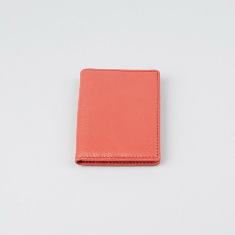 Leather Card Holder // Salmon
