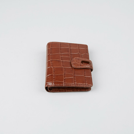 Crocco Embossed Leather Wallet // Brown