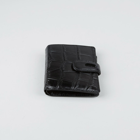 Crocco Embossed Leather Wallet // Black
