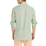 Long-Sleeved Linen Dress Shirt // Green (S)