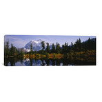 Reflection Of Trees and Mountains In A Lake, Washington State (36"W x 12"H x 0.75"D)