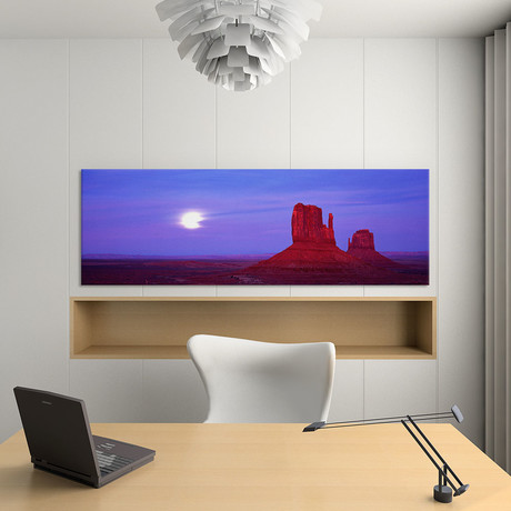 East Mitten + West Mitten Buttes // Sunset (36"W x 12"H x 0.75"D)